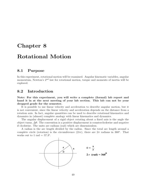 Chapter 8 Rotational Motion Study Guide Answers