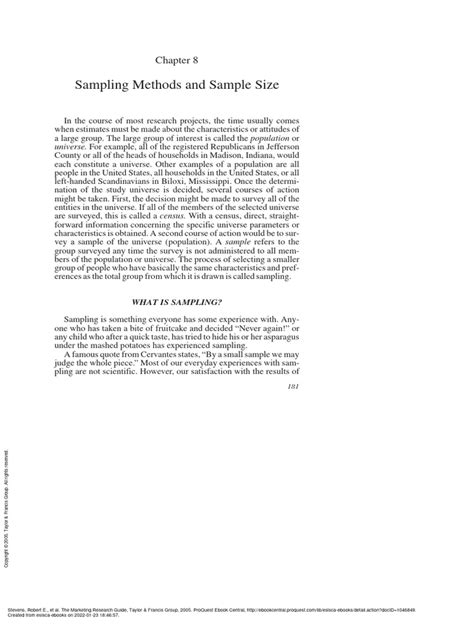 Chapter 8 Sampling And Sampling Distributions