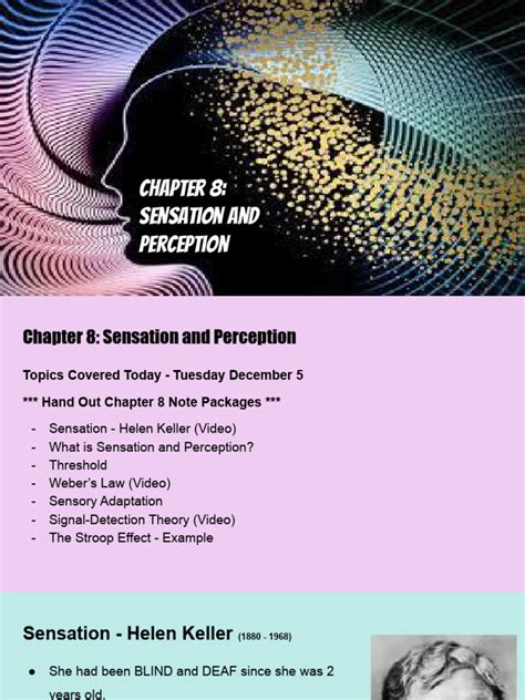 Chapter 8 Sensation And Perception Second Functional Unit
