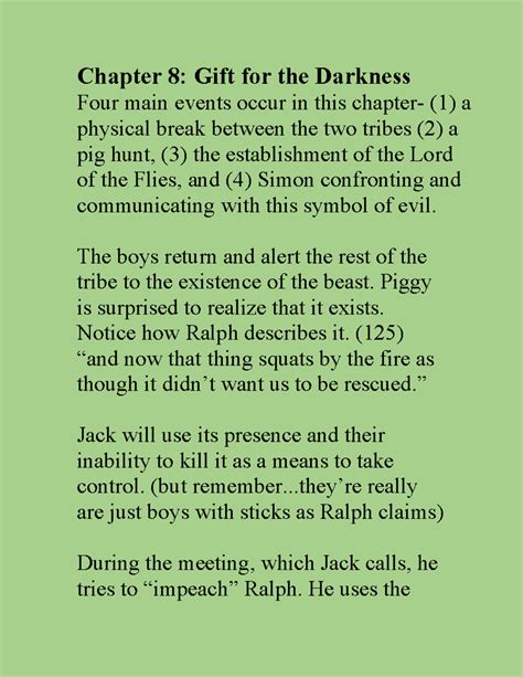 Chapter 8 Summary Lotf