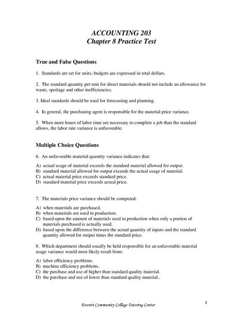 Chapter 8 Test A Accounting Answers