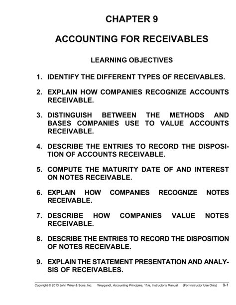 Chapter 9 Accounting For Receivables Solutions Ppt