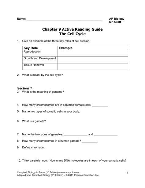 Chapter 9 Ap Bio Study Guide Answers