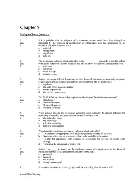 Chapter 9 Multiple Choice Questions Pearson Ed