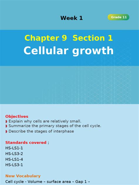 Chapter 9 Section 1 Cellular Growth Answer Key