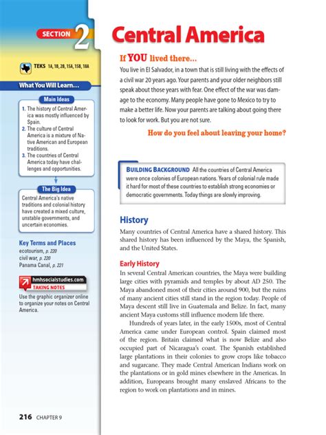 Chapter 9 Section 2 Central America And The Caribbean