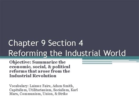 Chapter 9 Section 4 Reforming The Industrial World Answers