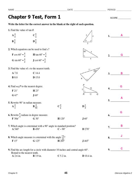 Chapter 9 Test Form 1