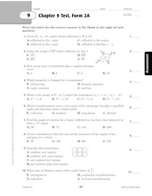 Chapter 9 Test Form 2a