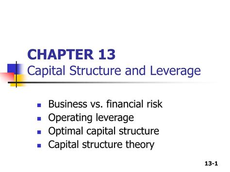 Chapter Capital Structure And Leverage