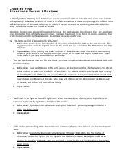 Chapter Five Standards Focus Allusions Answers