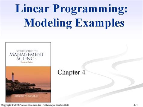 chapter four linear programming modeling examples