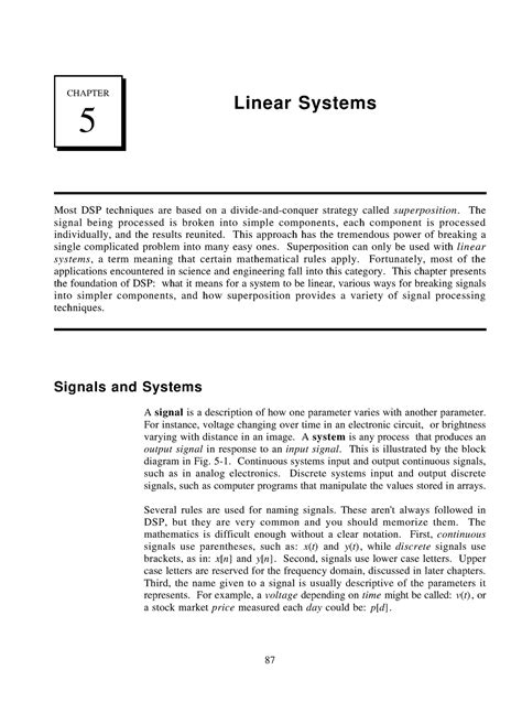 Chapter Linear Systems Dsp