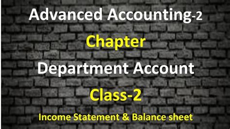 Chapter Of Department Account