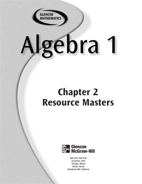 Chapter Resource Masters For Glencoe Geometry 1