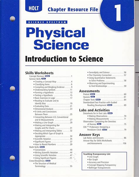 Chapter Review Holt Physical Science Answer Key