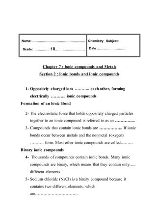 Chapter Section 2 Ionic And Covalent Bonding