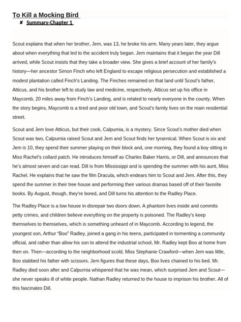 Chapter Summary Of To Kill A Mockingbird 16