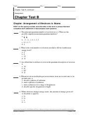 Chapter Test B Arrangement Of Electrons In Atoms