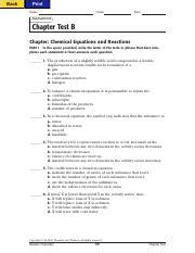 Chapter Test B Chemical Equations And Reactions Answers