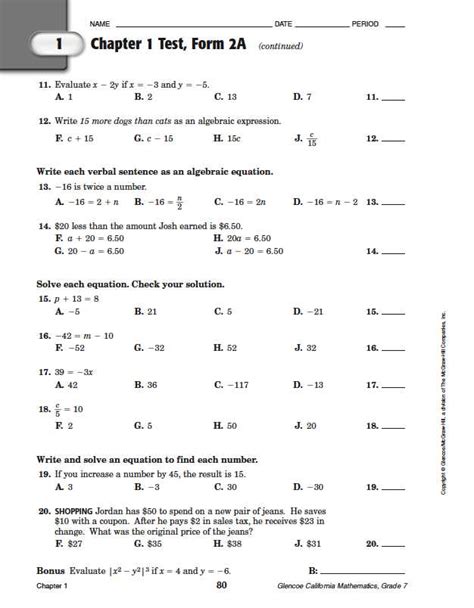 Chapter Test Form A 6 Geometry