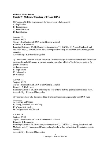 Chapter Test Genetic Mcgraw Test