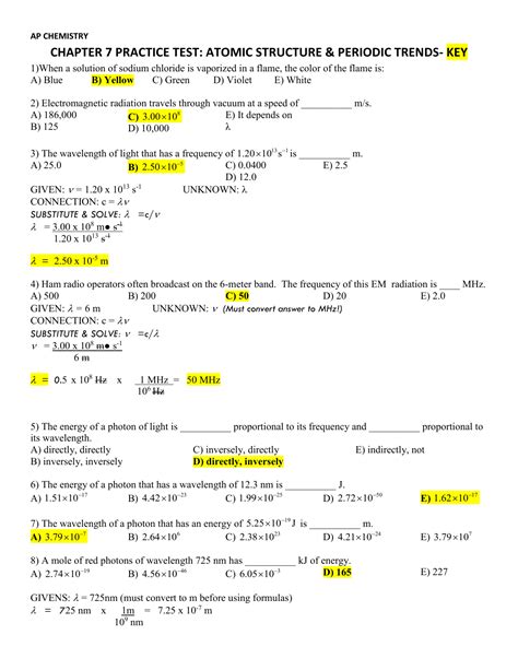 Chapter Test Properties Of Atoms The Periodic Table Answer Key