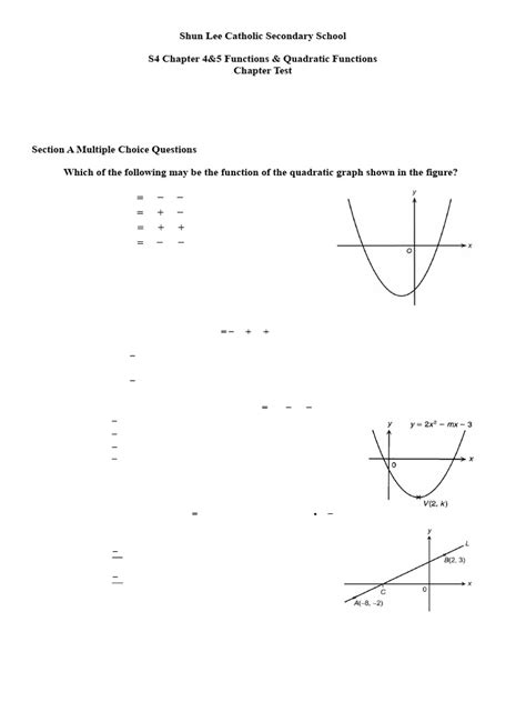 Chapter Test Quadratic Functions