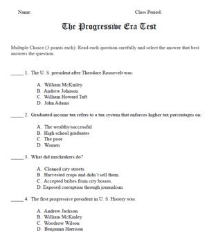 Chapter Test The Progressive Era Answer