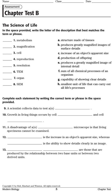 Chapter Tests With Answer Key Holt Handbook Third Course