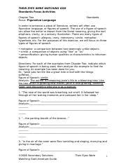 Chapter Two Standard Focus Figurative Language