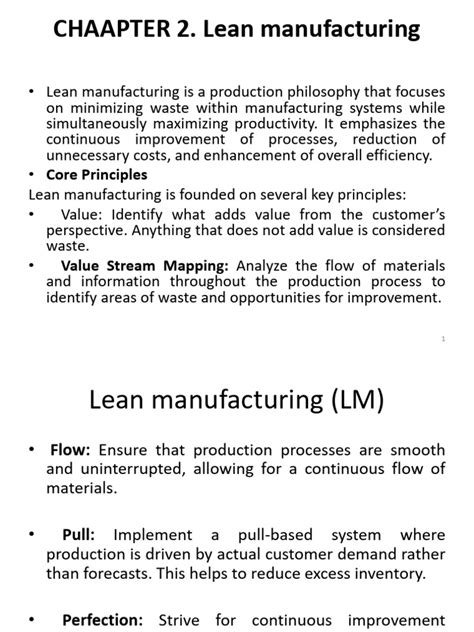 Chapter Two The Lean Manufacturing System Rand