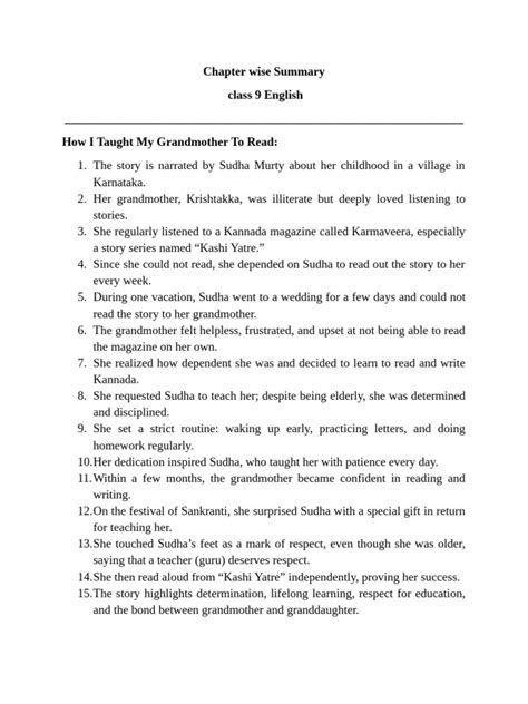 Chapter Wise Summary Of The Story Of My Life By Helen Keller