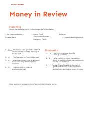 Read Chapter 1 2 Money In Review Answers 