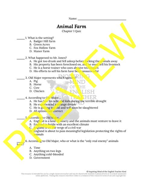 Read Chapter 1 Animal Farm Questions And Answers 