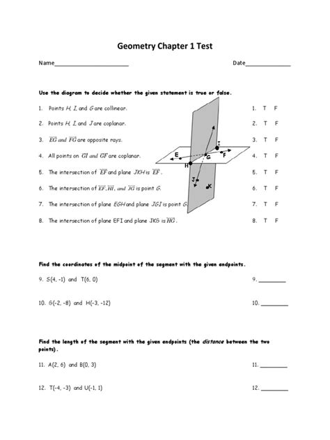 Full Download Chapter 1 Geometry Test 