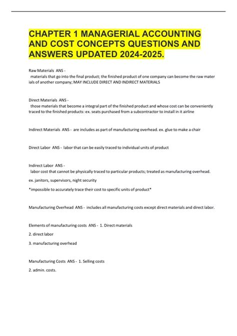 Full Download Chapter 1 Managerial Accounting And Cost Concepts Solutions 