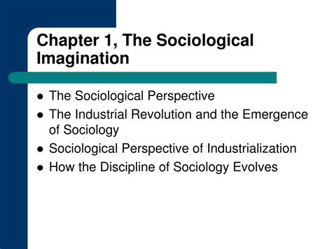 Read Online Chapter 1 Sociology The Sociological Imagination 