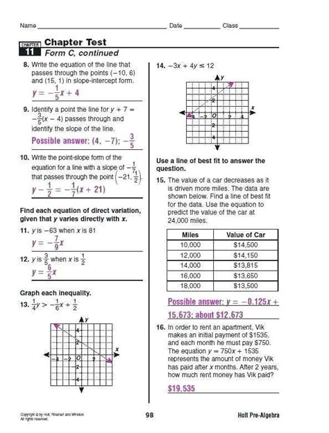 Full Download Chapter 1 Test Algebra 2 