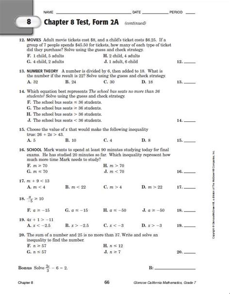 Read Online Chapter 1 Test Form 2A 