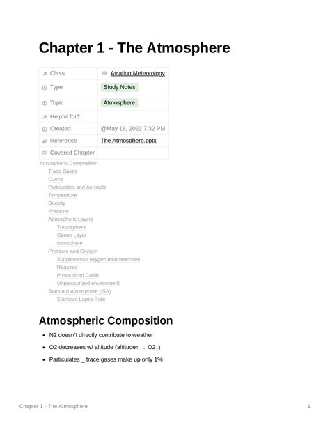 Read Online Chapter 1 The Atmosphere 