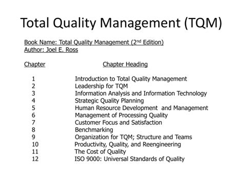 Read Online Chapter 1 What Is Total Quality Management 