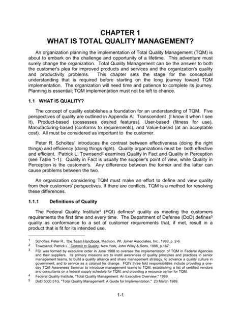 Read Online Chapter 1 What Is Total Quality Management 