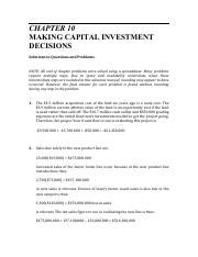 Read Online Chapter 10 Making Capital Inv Estment Decisions 