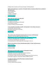 Download Chapter 10 Photosynthesis Multiple Choice Questions 