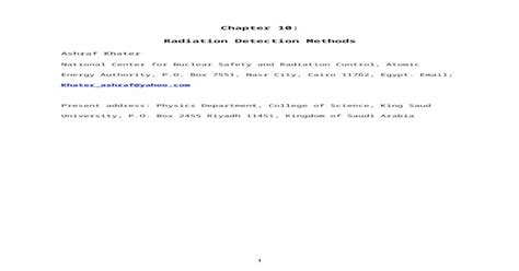 Read Chapter 10 Radiation Detection Methods Ksu 