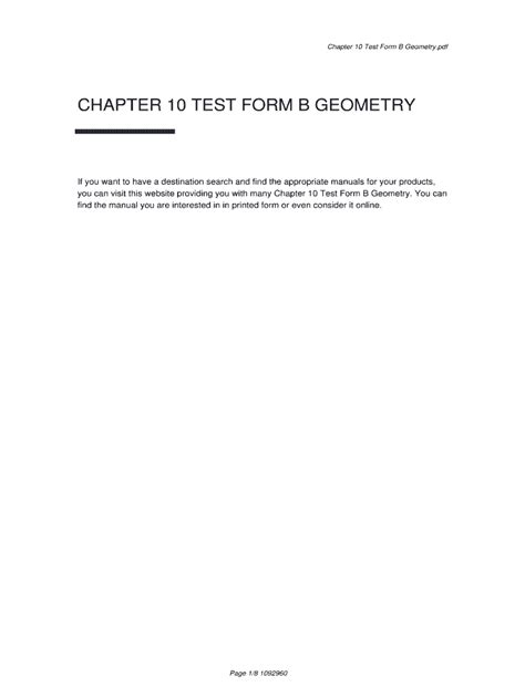 Download Chapter 10 Test Form B Geometry 