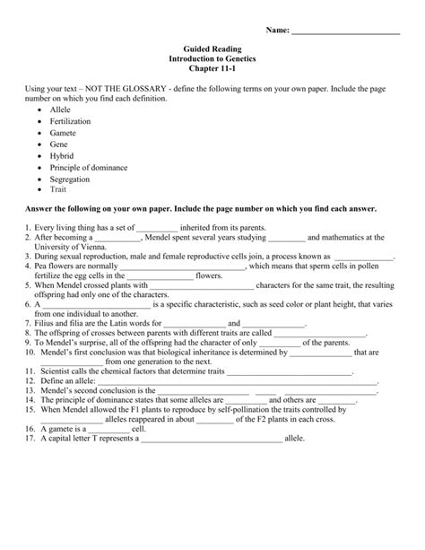 Read Online Chapter 11 Guided Worksheet Answers 