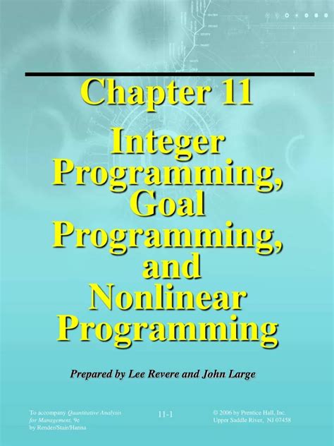 Read Chapter 11 Integer Programming Goal Programming And 
