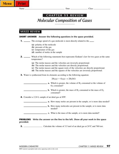 Read Chapter 11 Review Gases Mixed Answers 